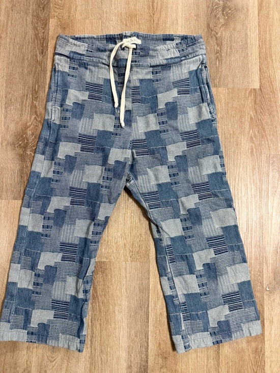 imogene + willie Pants - Imogene + Willie Denim Patch Work Cropped Pants Cotton Boho Size Small Hippie